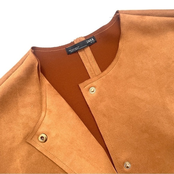 Zara Retro Faux Suede Faux Fur Jacket - Picture 7 of 13